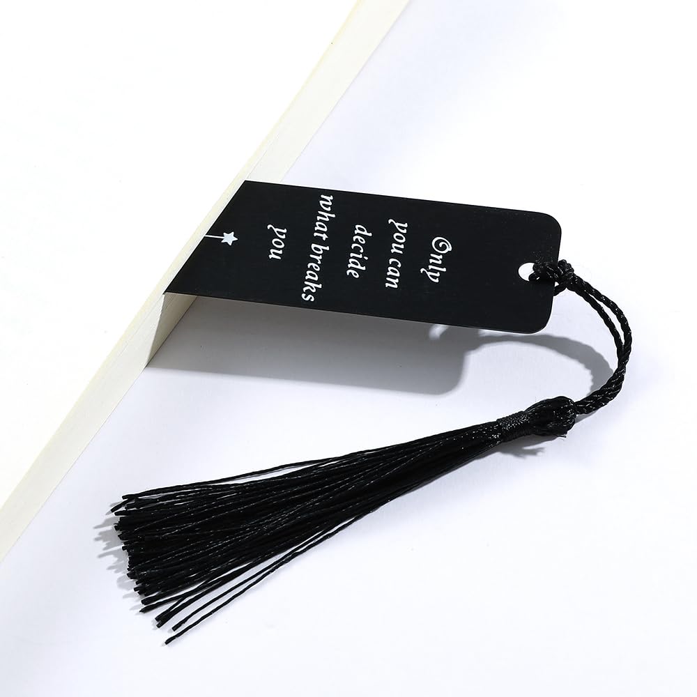 Stainless Steel Acotar Bookmark with Tassel, Acotar Inspirational Creative Moon Mountains Text Book Marks for Reading Women Men Collection, Books Accessories (Silver 1 Side Style 1)