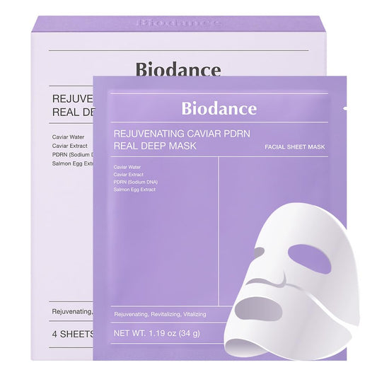BIODANCE Bio-Collagen Real Deep Mask, Hydrating Overnight Hydrogel Mask, Pore Minimizing, Elasticity Improvement, 34g x4ea