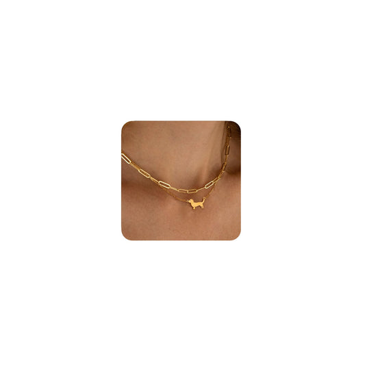Gold/Silver Plated Necklace for Women, Dragon, Horse, Dachshund, Cat, Turtle Necklaces for Womens Dainty Simple Jewelry Gifts
