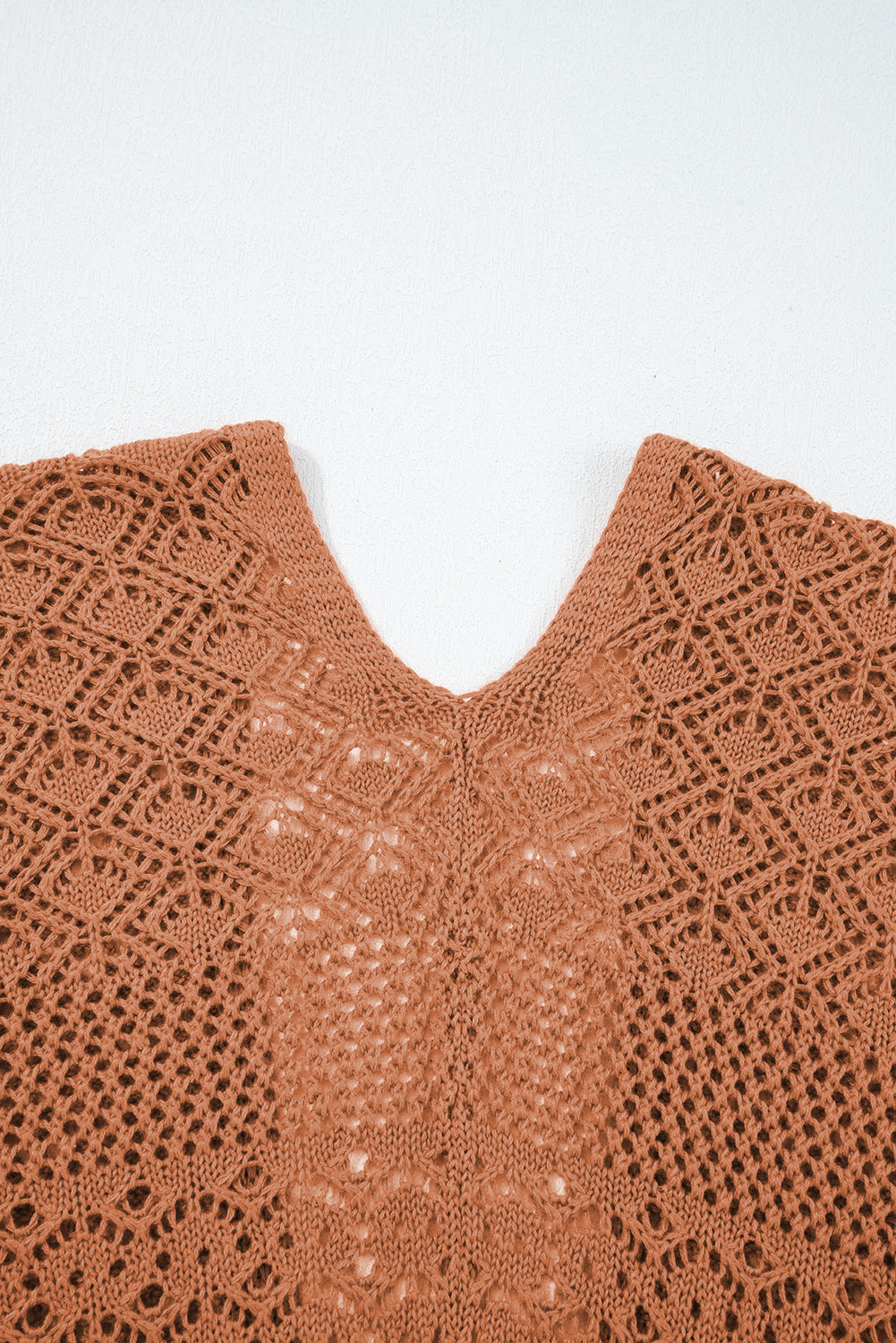 Jet Stream Mix Pattern Hollow Knit Open Front Cardigan