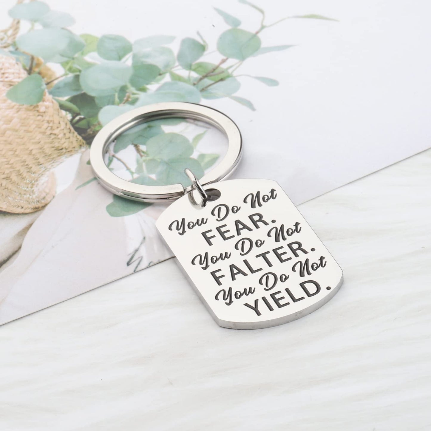 OKEYCH You Do Not Yield Keychain Book Lover Jewelry Bookish Gift (You Do Not Yield Keychain)