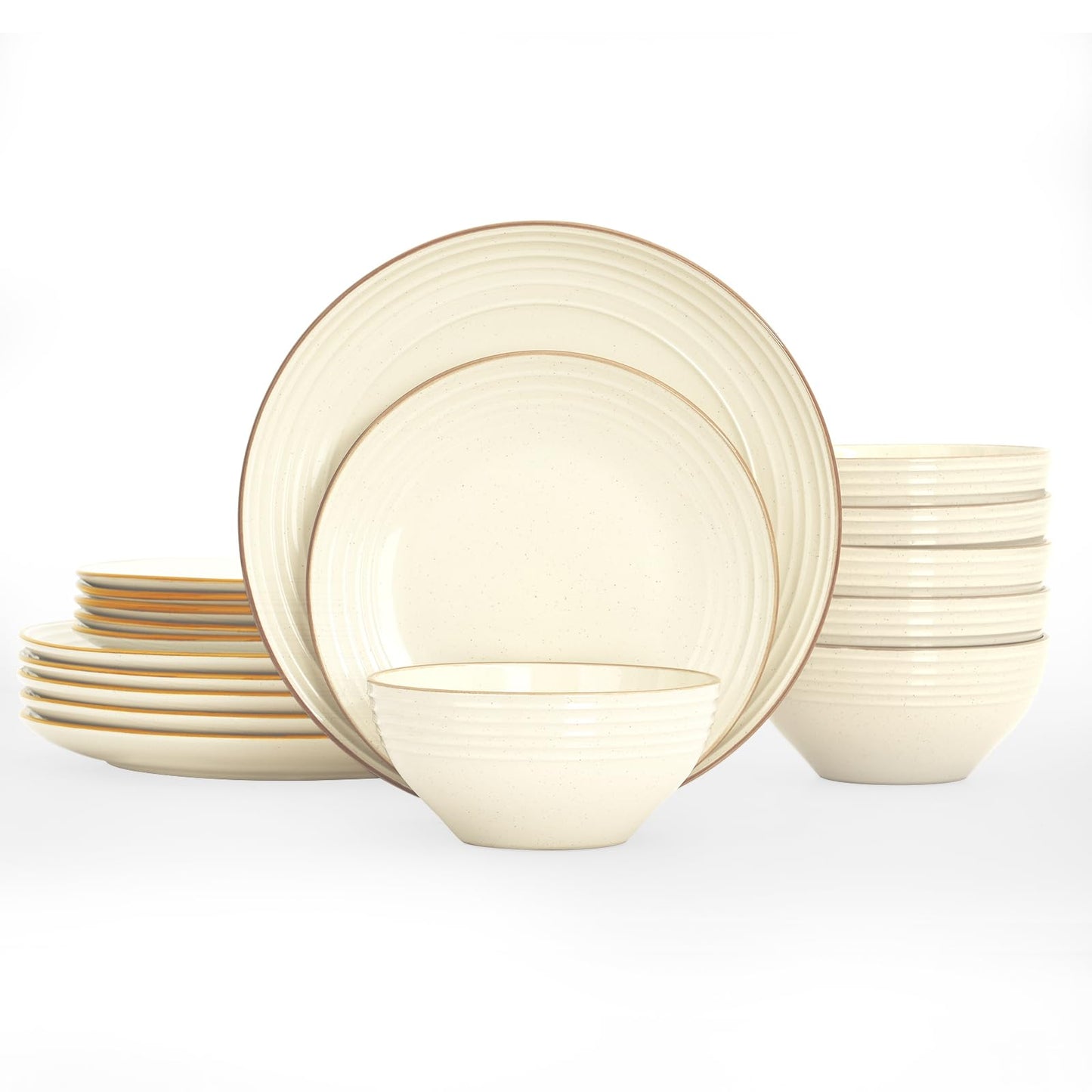 Famiware Jupiter Dinnerware Set, Plates and Bowls Dish Sets for 4 (12 Pieces), Microwave and Dishwasher Safe Stoneware Tableware, Chip and Scratch Resistant, Light Blue