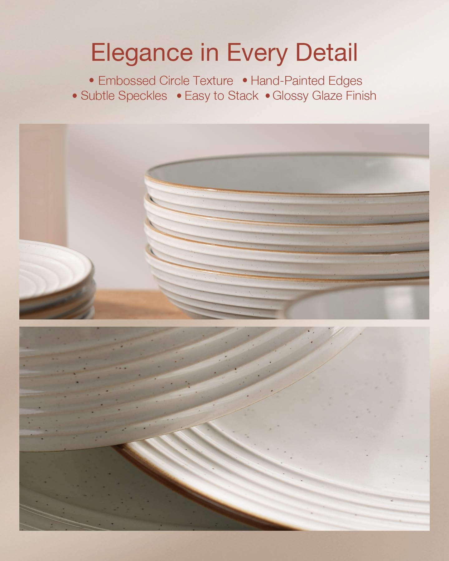 Famiware Jupiter Dinnerware Set, Plates and Bowls Dish Sets for 4 (12 Pieces), Microwave and Dishwasher Safe Stoneware Tableware, Chip and Scratch Resistant, Light Blue