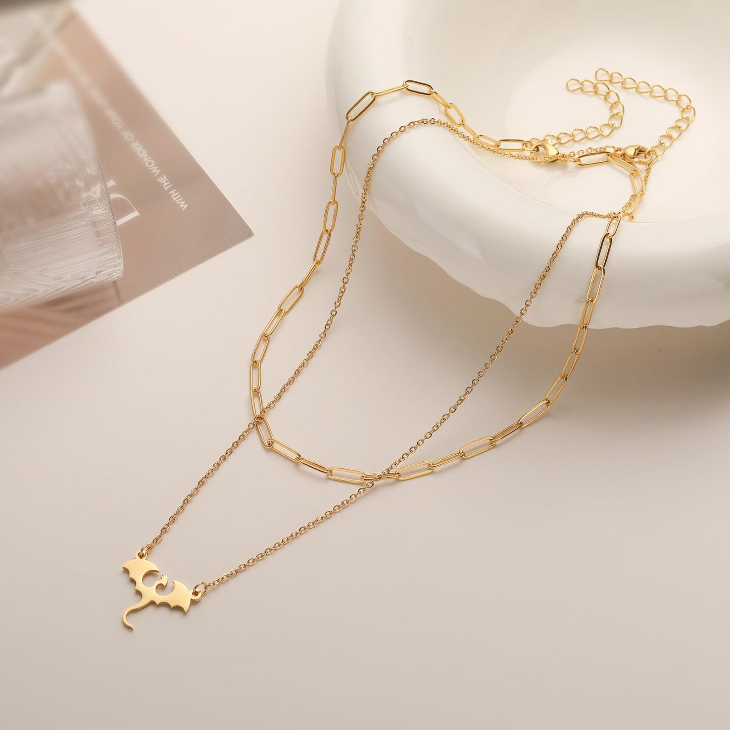 Gold/Silver Plated Necklace for Women, Dragon, Horse, Dachshund, Cat, Turtle Necklaces for Womens Dainty Simple Jewelry Gifts