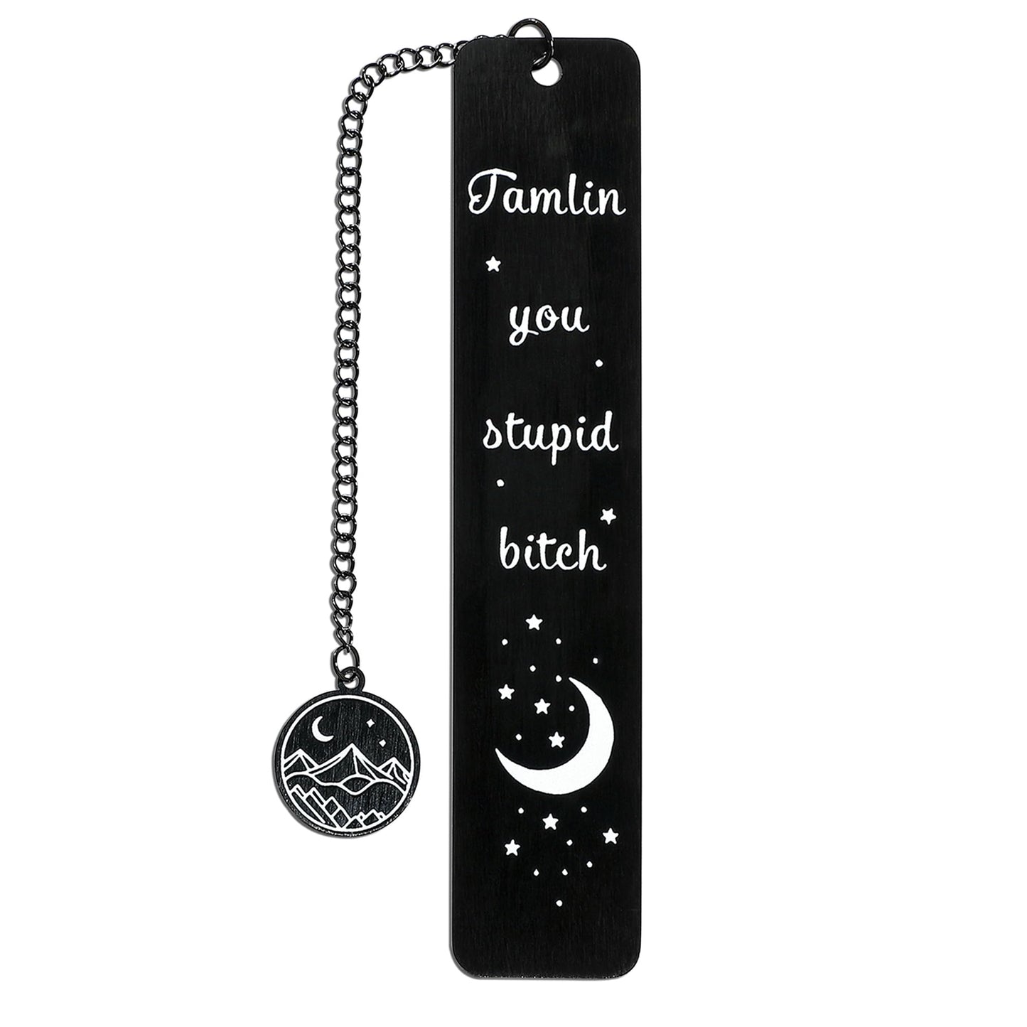 Stainless Steel Acotar Bookmark with Tassel, Acotar Inspirational Creative Moon Mountains Text Book Marks for Reading Women Men Collection, Books Accessories (Silver 1 Side Style 1)