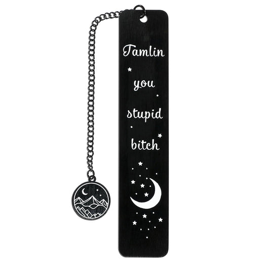 Stainless Steel Acotar Bookmark with Tassel, Acotar Inspirational Creative Moon Mountains Text Book Marks for Reading Women Men Collection, Books Accessories (Silver 1 Side Style 1)