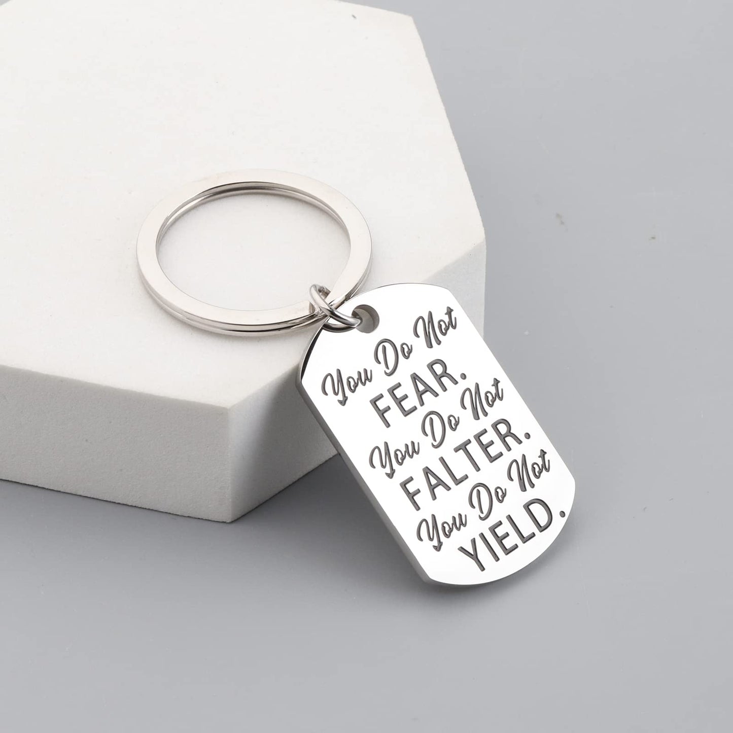 OKEYCH You Do Not Yield Keychain Book Lover Jewelry Bookish Gift (You Do Not Yield Keychain)