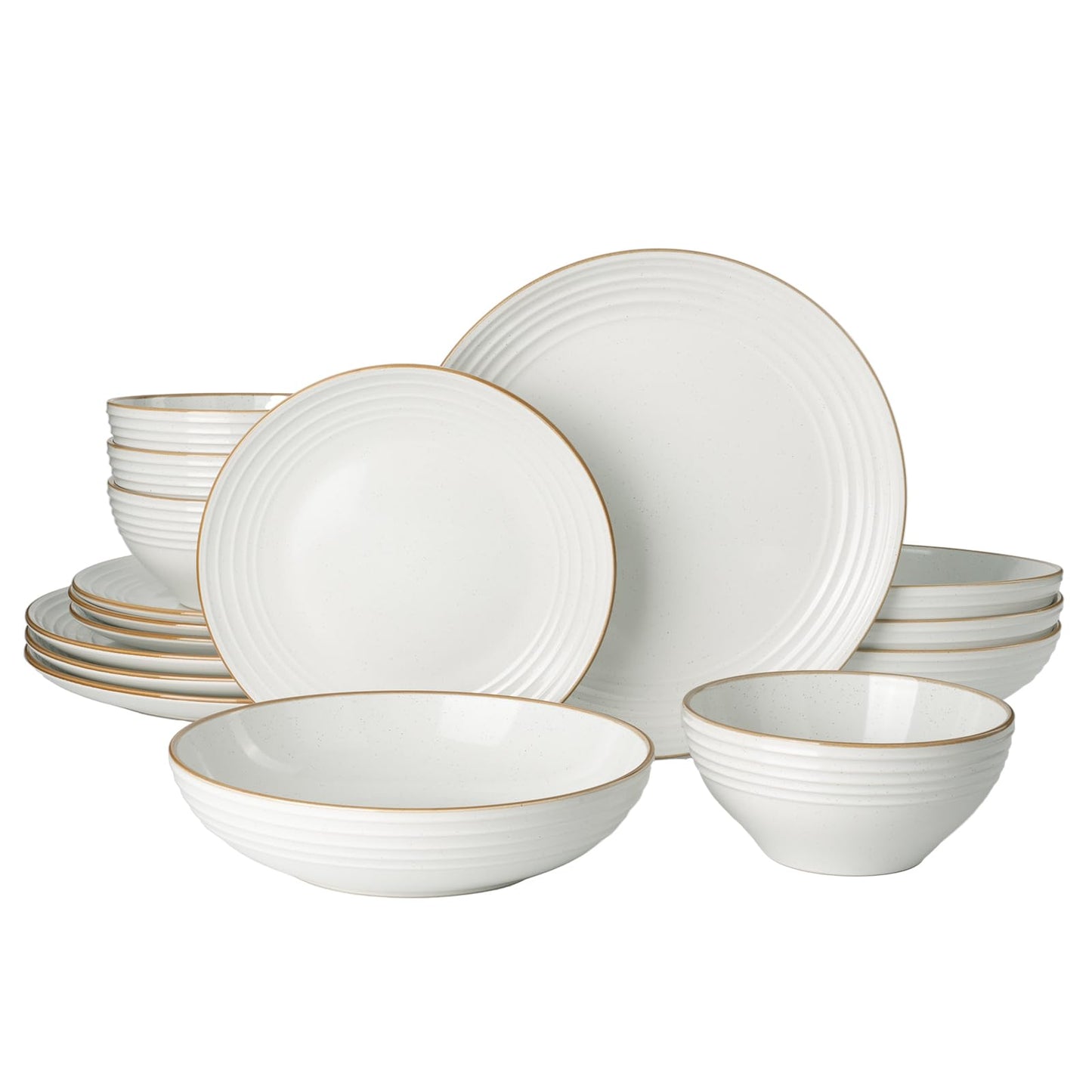 Famiware Jupiter Dinnerware Set, Plates and Bowls Dish Sets for 4 (12 Pieces), Microwave and Dishwasher Safe Stoneware Tableware, Chip and Scratch Resistant, Light Blue