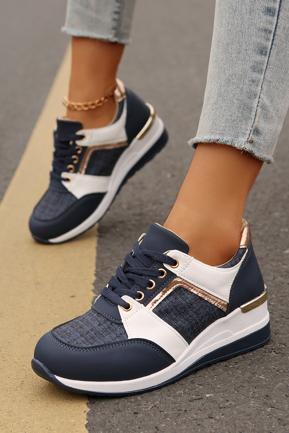 Sail Blue Lace Up Sneakers For All Day Comfort And Style- Preorder now- Ships 9/16