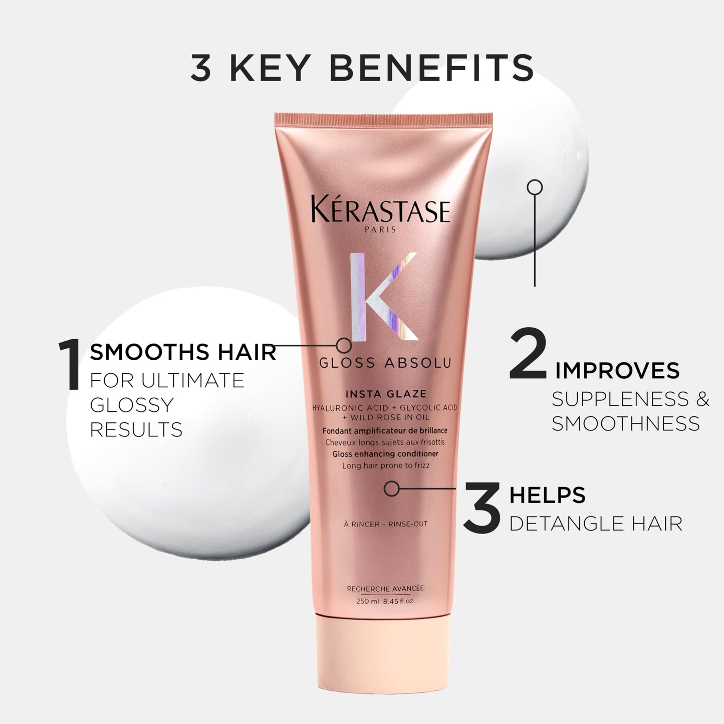 Kerastase Gloss Absolu High-Shine Anti-Frizz Conditioner - Deeply Hydrates & Detangles, Instantly Softens, For Glossy & Bouncy Hair