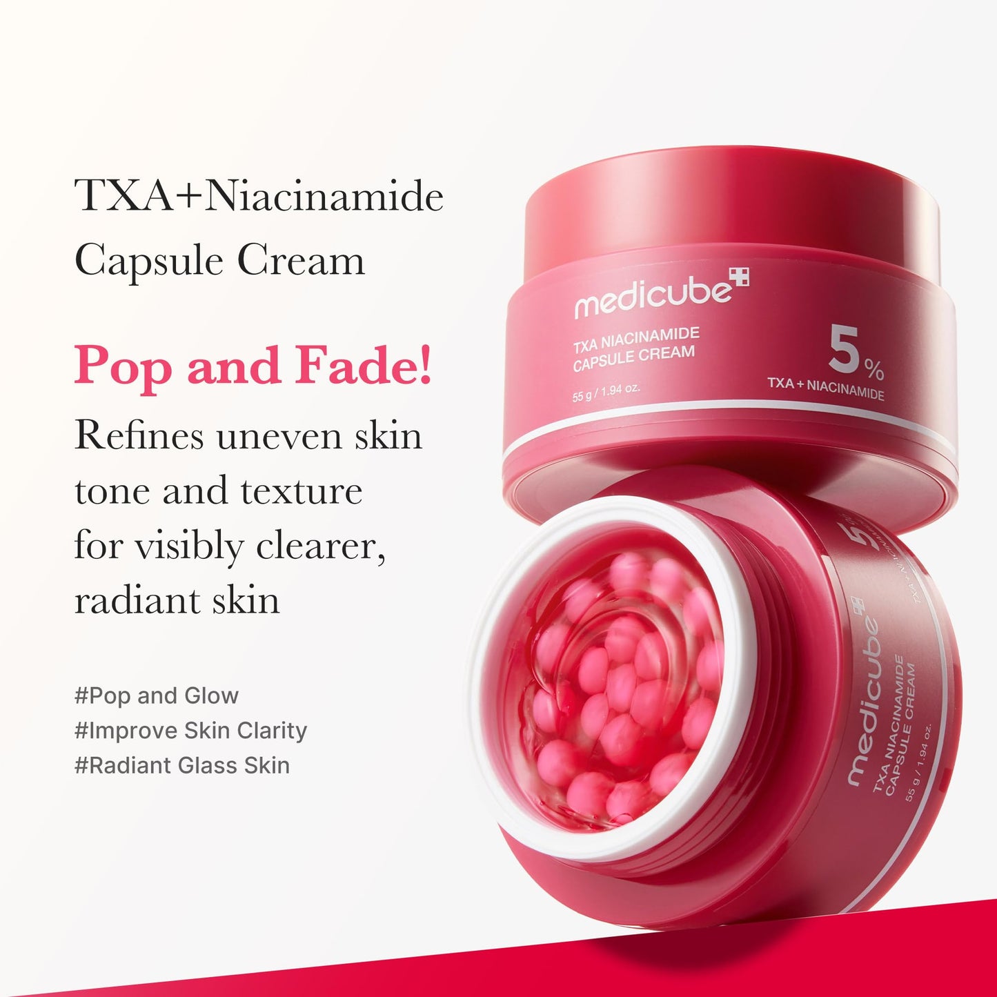 medicube Salmon DNA PDRN Pink Collagen Capsule Cream, Face Moisturizer | Lightweight Moisturizing Cream | PDRN, Niacinamide for Uneven Skin Tone, Glow hydration | Korean Skin Care 1.94 oz