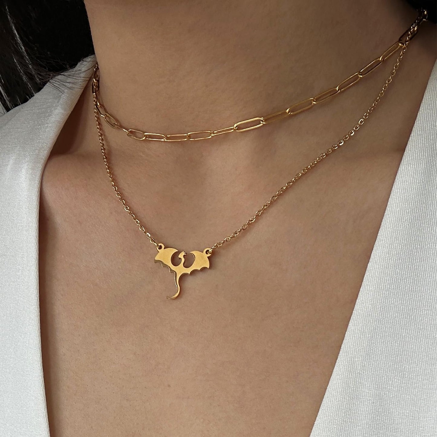 Gold/Silver Plated Necklace for Women, Dragon, Horse, Dachshund, Cat, Turtle Necklaces for Womens Dainty Simple Jewelry Gifts