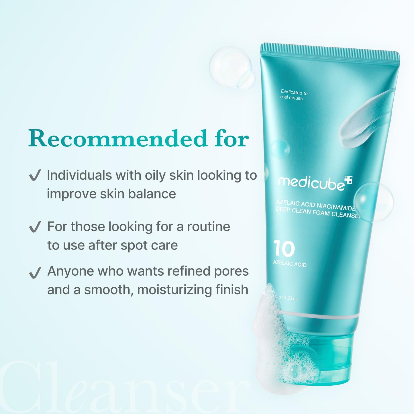 medicube Zero Pore Clear Blue Capsule Facial Deep Cleanser for Skin Texture, Blackhead & Pore Care | AHA, BHA & PHA for Double Cleansing, Daily Gentle Face Wash, Korean Skincare | 120g / 4.23 oz