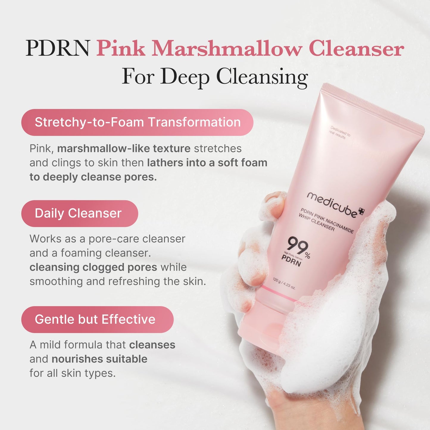 medicube Zero Pore Clear Blue Capsule Facial Deep Cleanser for Skin Texture, Blackhead & Pore Care | AHA, BHA & PHA for Double Cleansing, Daily Gentle Face Wash, Korean Skincare | 120g / 4.23 oz
