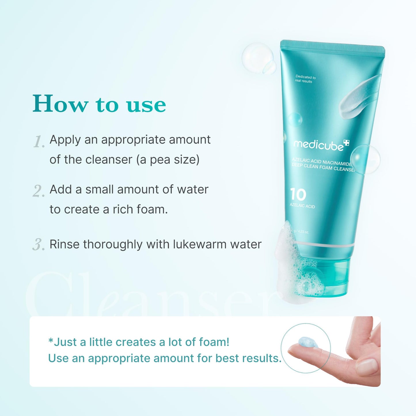 medicube Zero Pore Clear Blue Capsule Facial Deep Cleanser for Skin Texture, Blackhead & Pore Care | AHA, BHA & PHA for Double Cleansing, Daily Gentle Face Wash, Korean Skincare | 120g / 4.23 oz