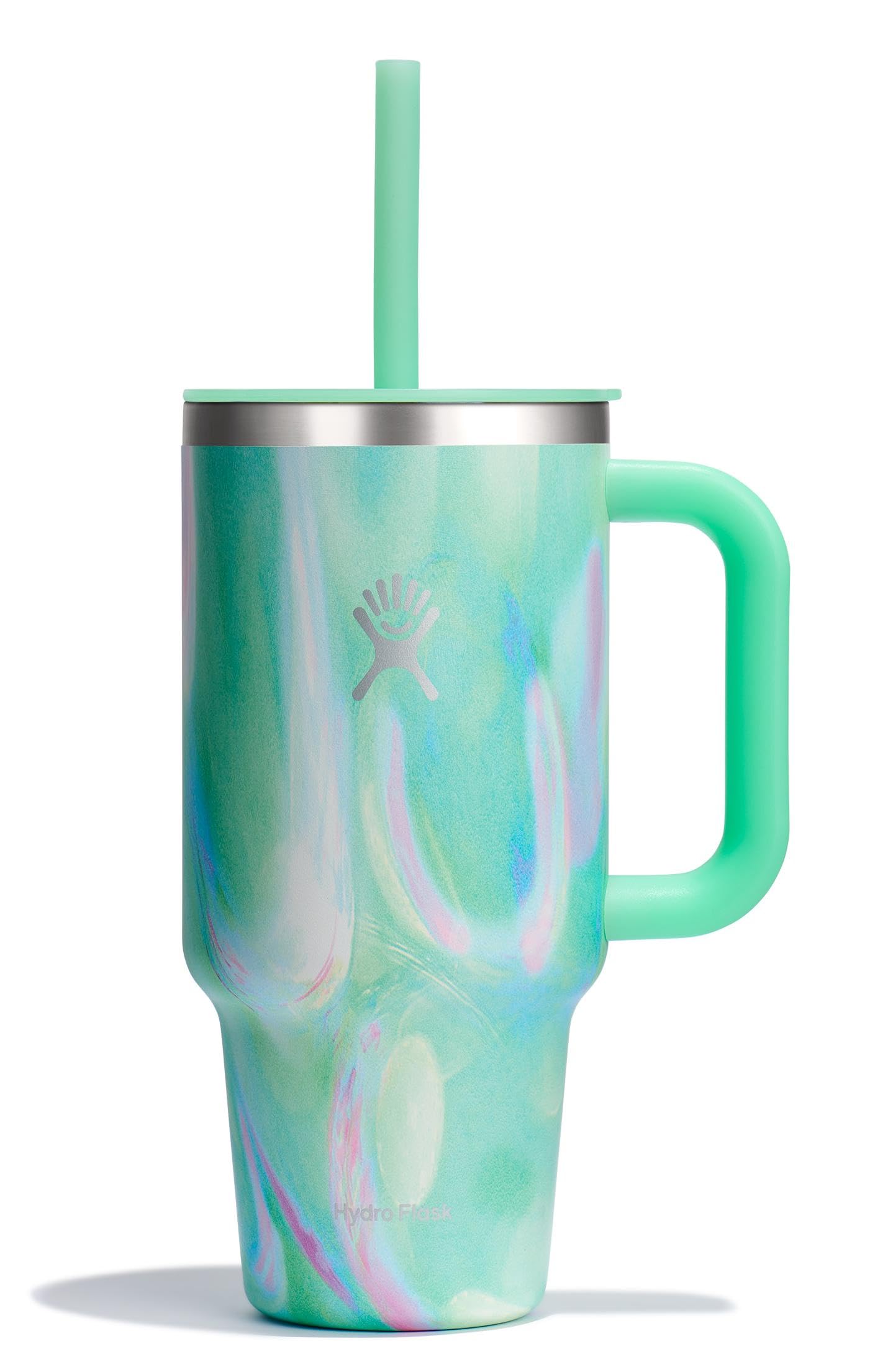 Hydro Flask 40 Oz Travel Tumbler with Handle, Lid and Straw - Insulated Stainless Steel in Trillium