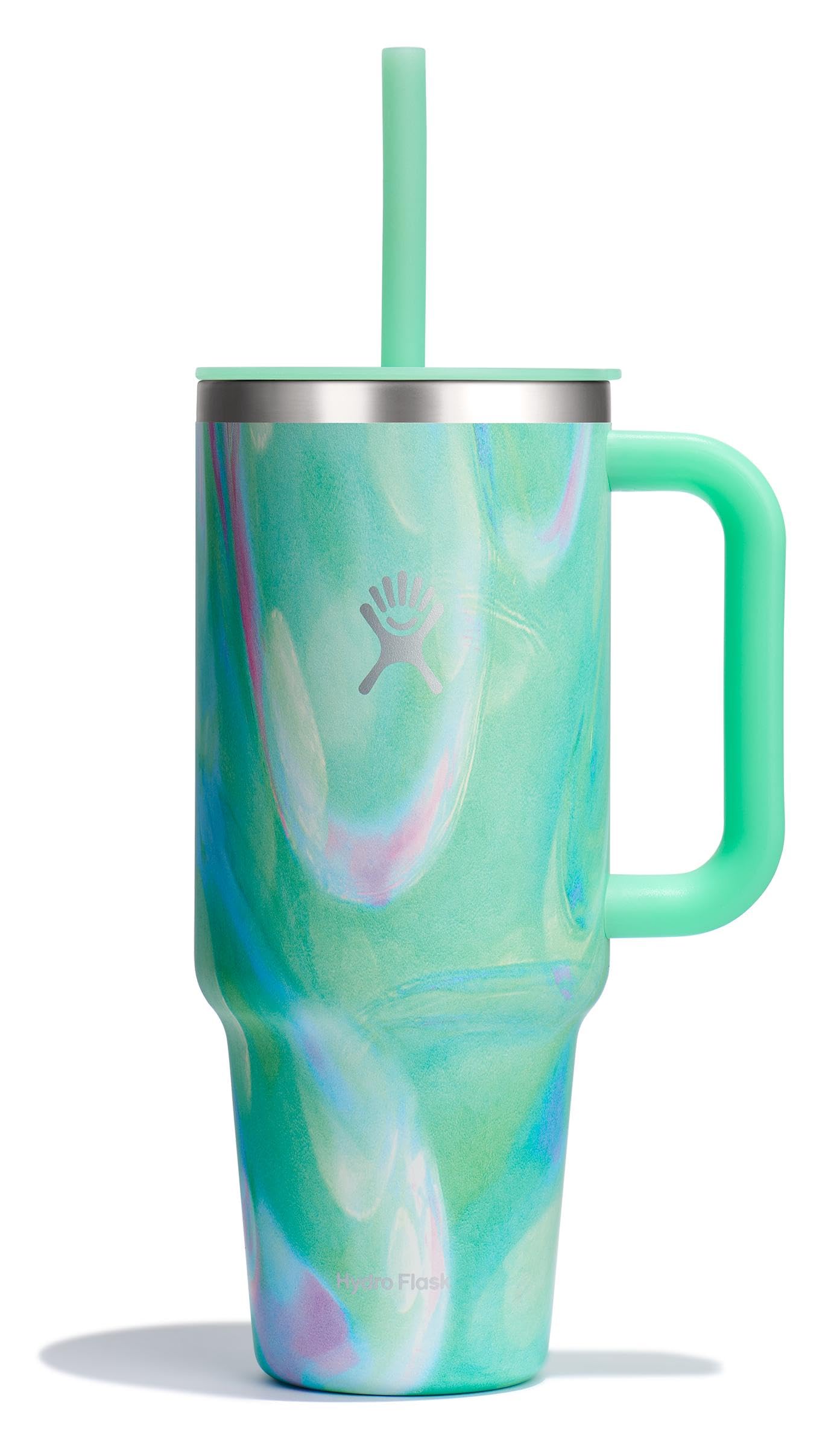 Hydro Flask 40 Oz Travel Tumbler with Handle, Lid and Straw - Insulated Stainless Steel in Trillium
