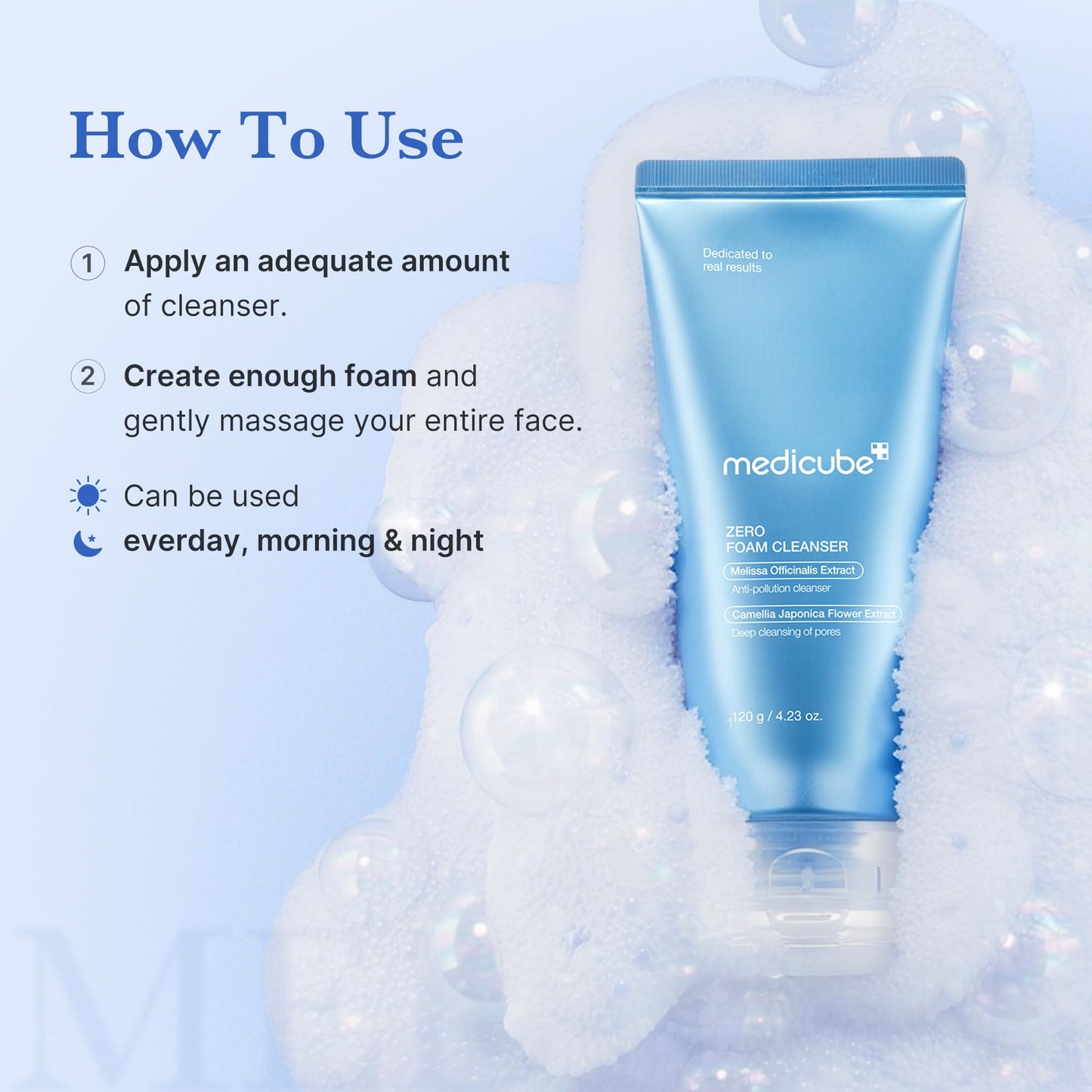 medicube Zero Pore Clear Blue Capsule Facial Deep Cleanser for Skin Texture, Blackhead & Pore Care | AHA, BHA & PHA for Double Cleansing, Daily Gentle Face Wash, Korean Skincare | 120g / 4.23 oz