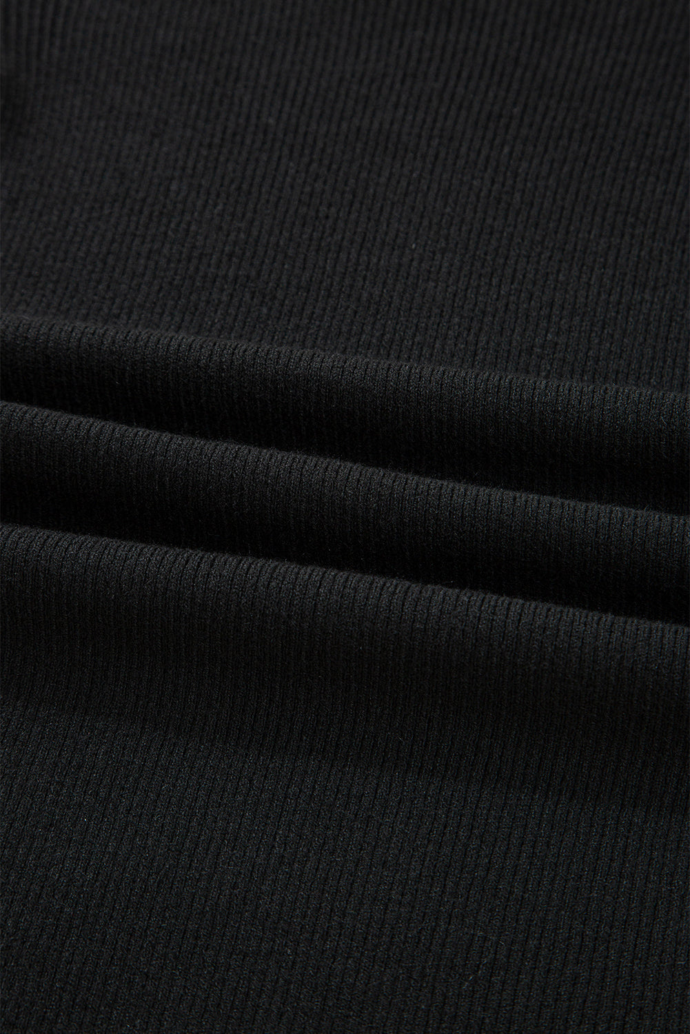 Black Ribbed Knit Cold Shoulder Sweater With Subtle Cutouts