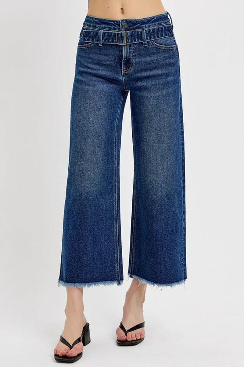 Elevate Your Style with RISEN's Raw Hem Wide Leg Buckle Jeans! 🌟👖 #FashionGoals #DenimLove