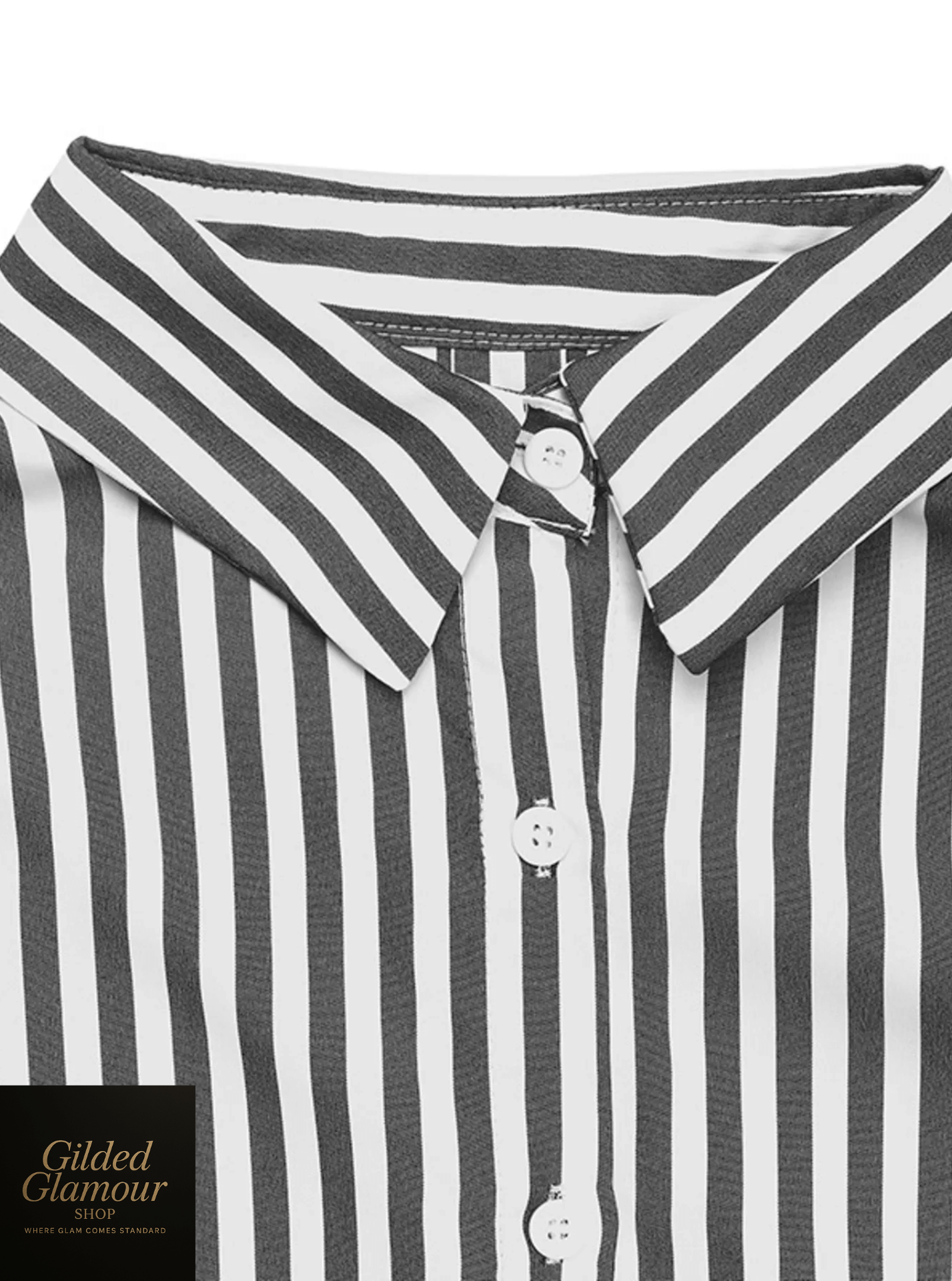 Striped Oversized Button-Up Shirt