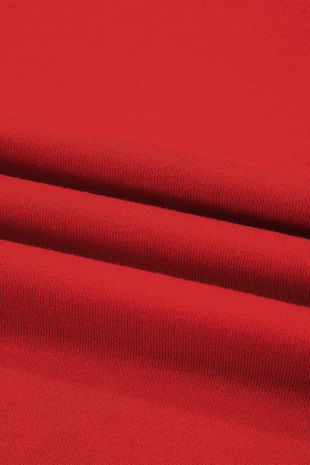 Fiery Red Preppy Striped Sleeve Loose Sweatshirt Casual