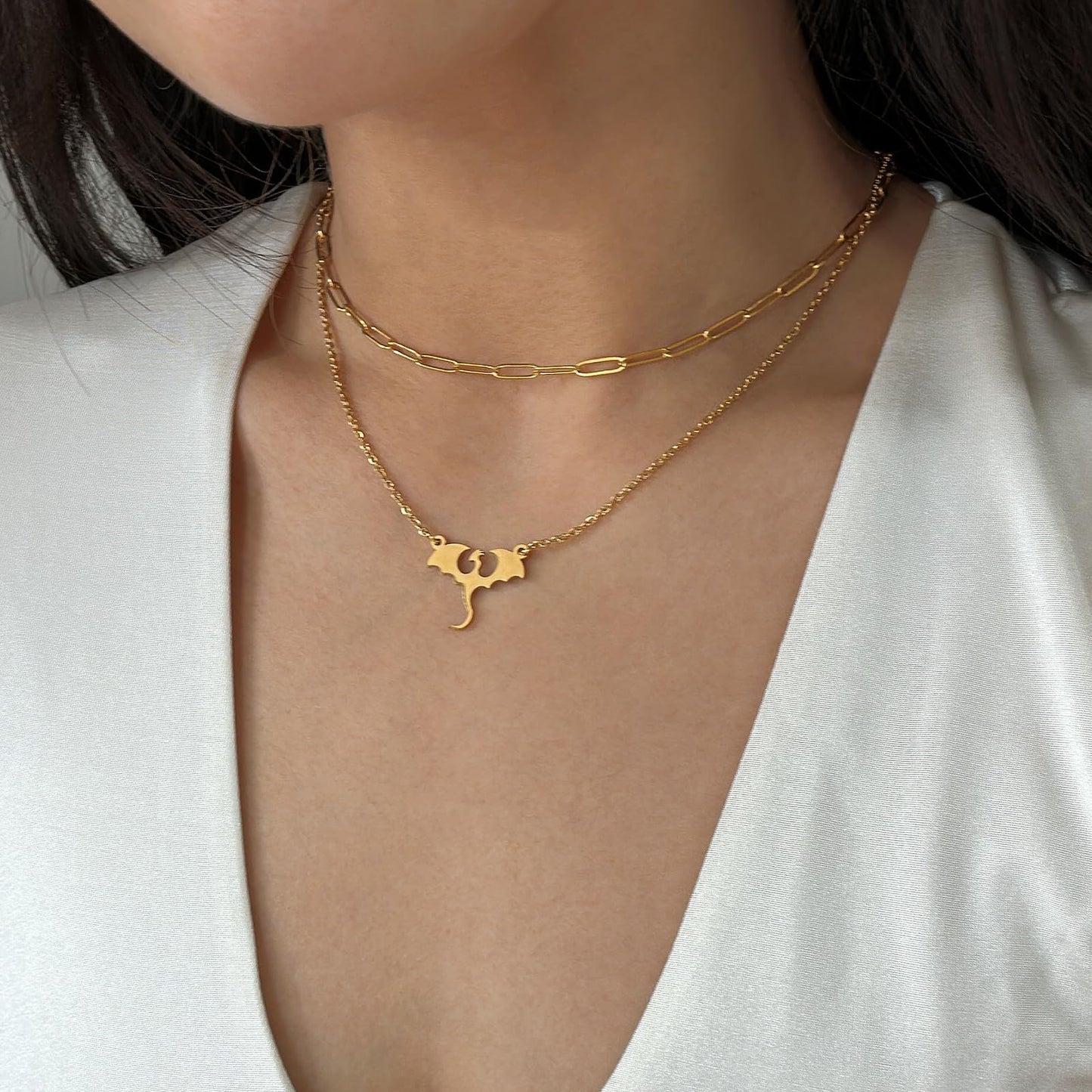 Gold/Silver Plated Necklace for Women, Dragon, Horse, Dachshund, Cat, Turtle Necklaces for Womens Dainty Simple Jewelry Gifts