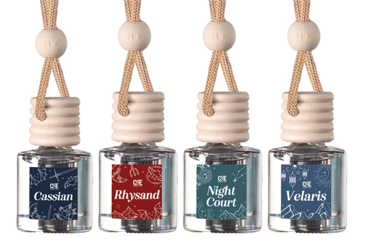 CANDECraftCo 4 Pack Bookish Scents Car Air Freshener for Essential Oils, Aromatherapy Automobile Diffuser, Gift for Her, Library, Book Lover Gift, Reading Bibliophile (ACOTAR)