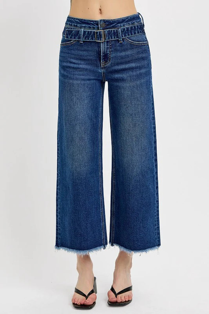 Elevate Your Style with RISEN's Raw Hem Wide Leg Buckle Jeans! 🌟👖 #FashionGoals #DenimLove
