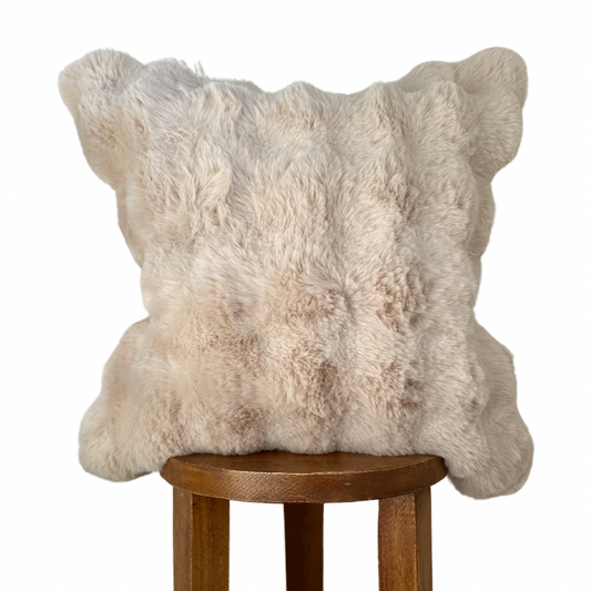 Helena Pillow Cover Luxury Cream Faux Fur Cloud Pillow