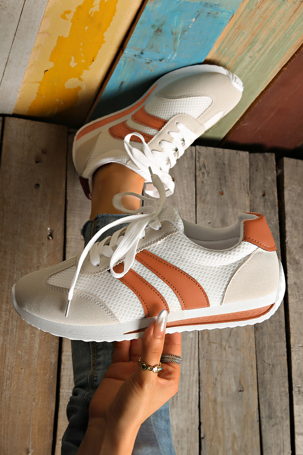 Blackish Green Patchwork Breathable Lace Up Sneakers/ Preorder now. Ships 9/15