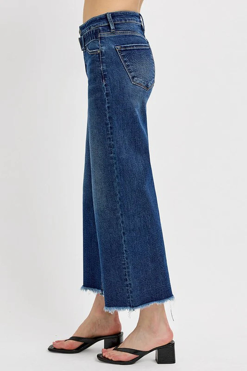 Elevate Your Style with RISEN's Raw Hem Wide Leg Buckle Jeans! 🌟👖 #FashionGoals #DenimLove