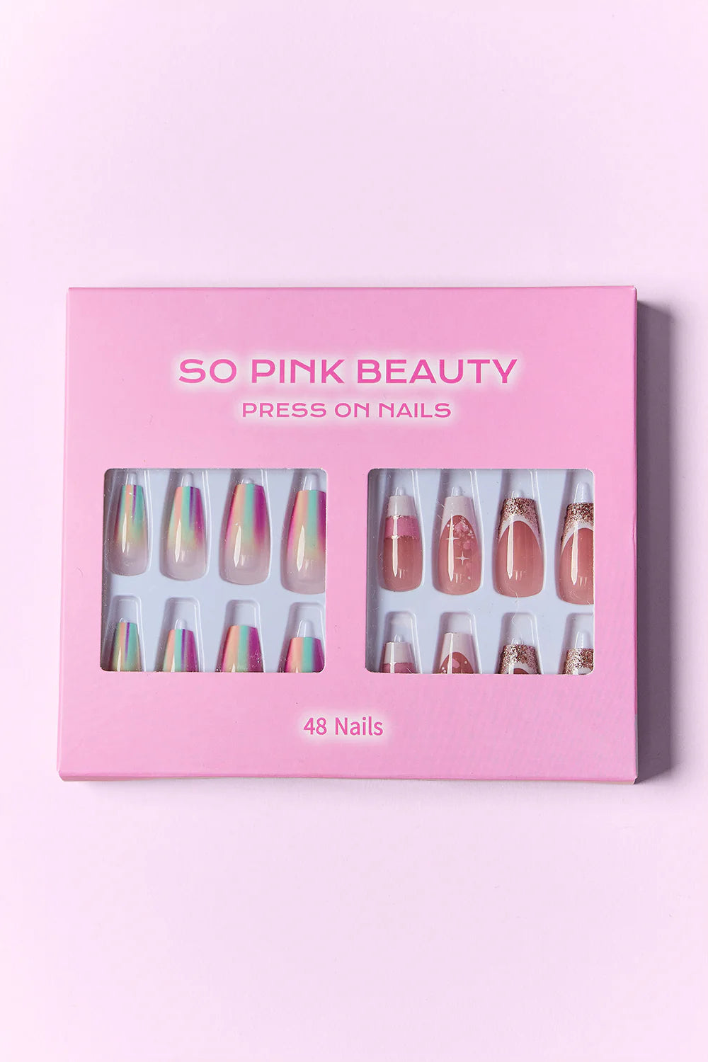Get Glam with SO PINK BEAUTY Press-On Nails - 2 Packs of Fabulousness! 💅💖