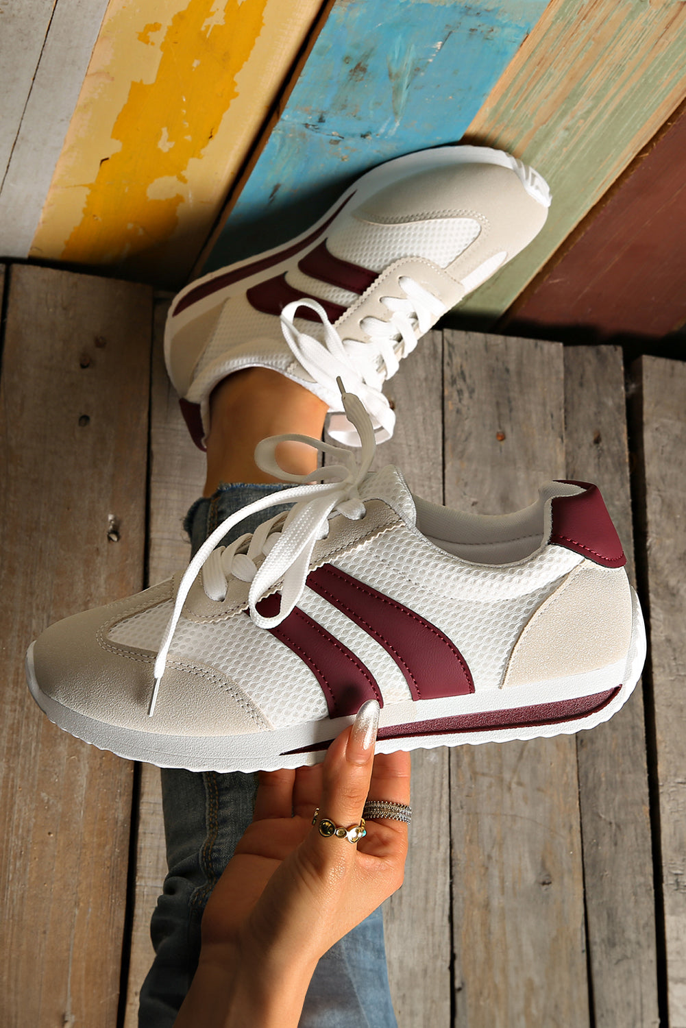 Blackish Green Patchwork Breathable Lace Up Sneakers/ Preorder now. Ships 9/15