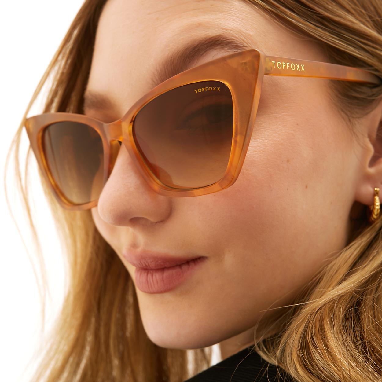 Nature Amber Fossils Cat Eye Sunglasses Gradient Lenses