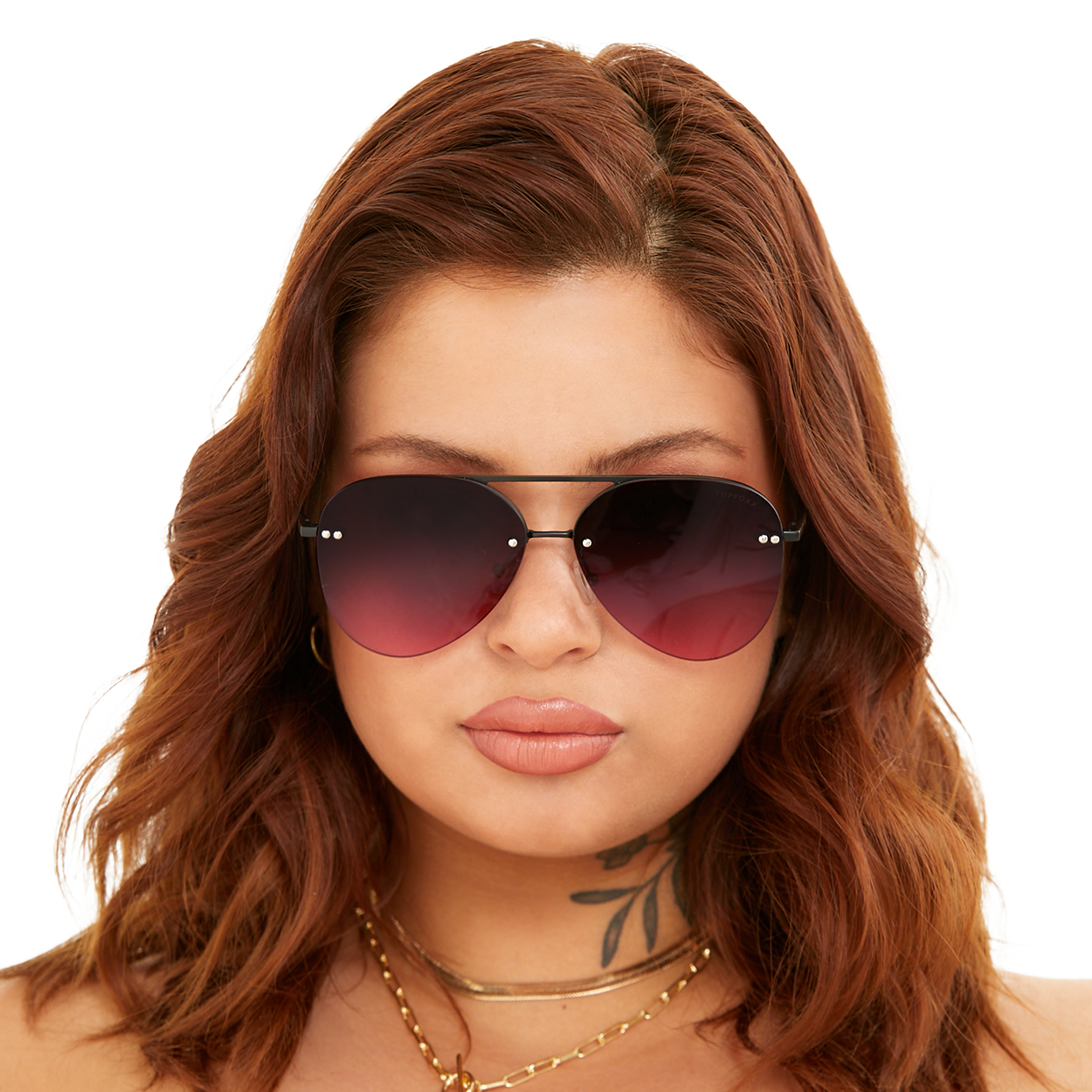 Limited Edition Megan 2 Ruby Metal Aviator Sunglasses