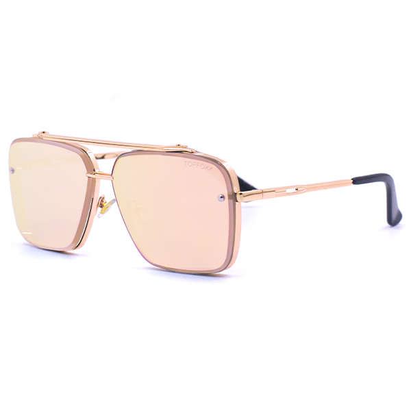 Bella Rose Gold Tangle Free Oversized Squared Aviators