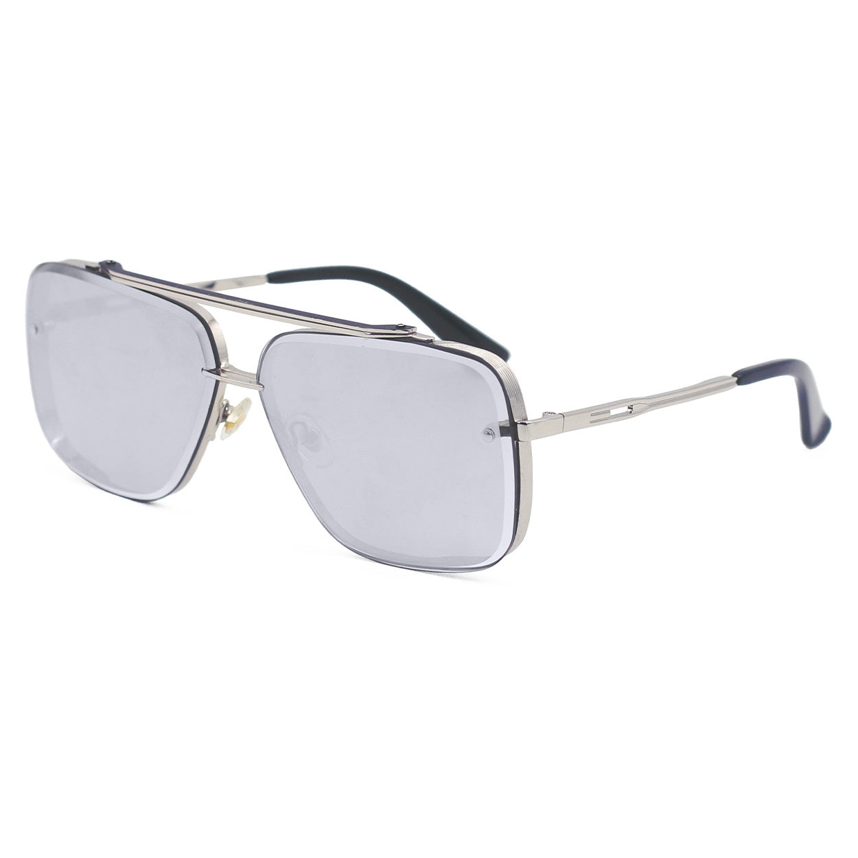 Bella Tangle Free Chrome Silver Oversized Square Aviators