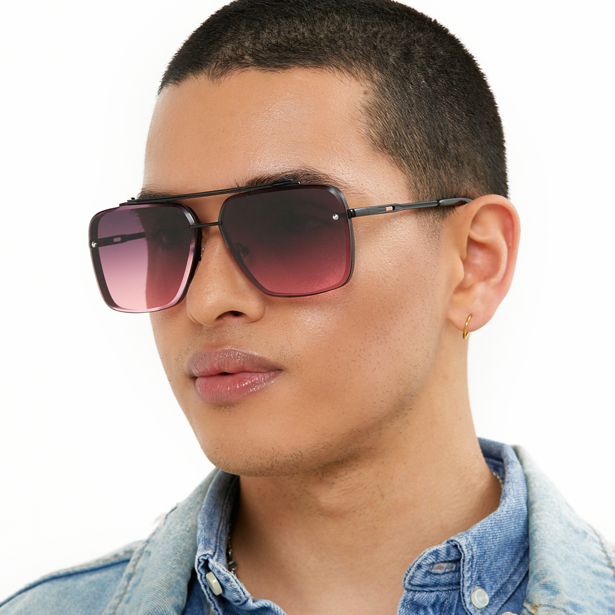 Bella Ruby Oversized Squared Aviators Sunglasses Collection