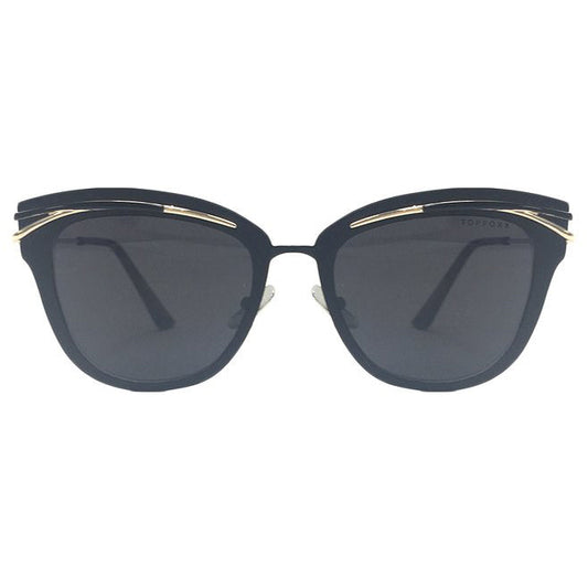 TopFoxx Candy Sunglasses Black Eyebrow Frame Smoke Lens