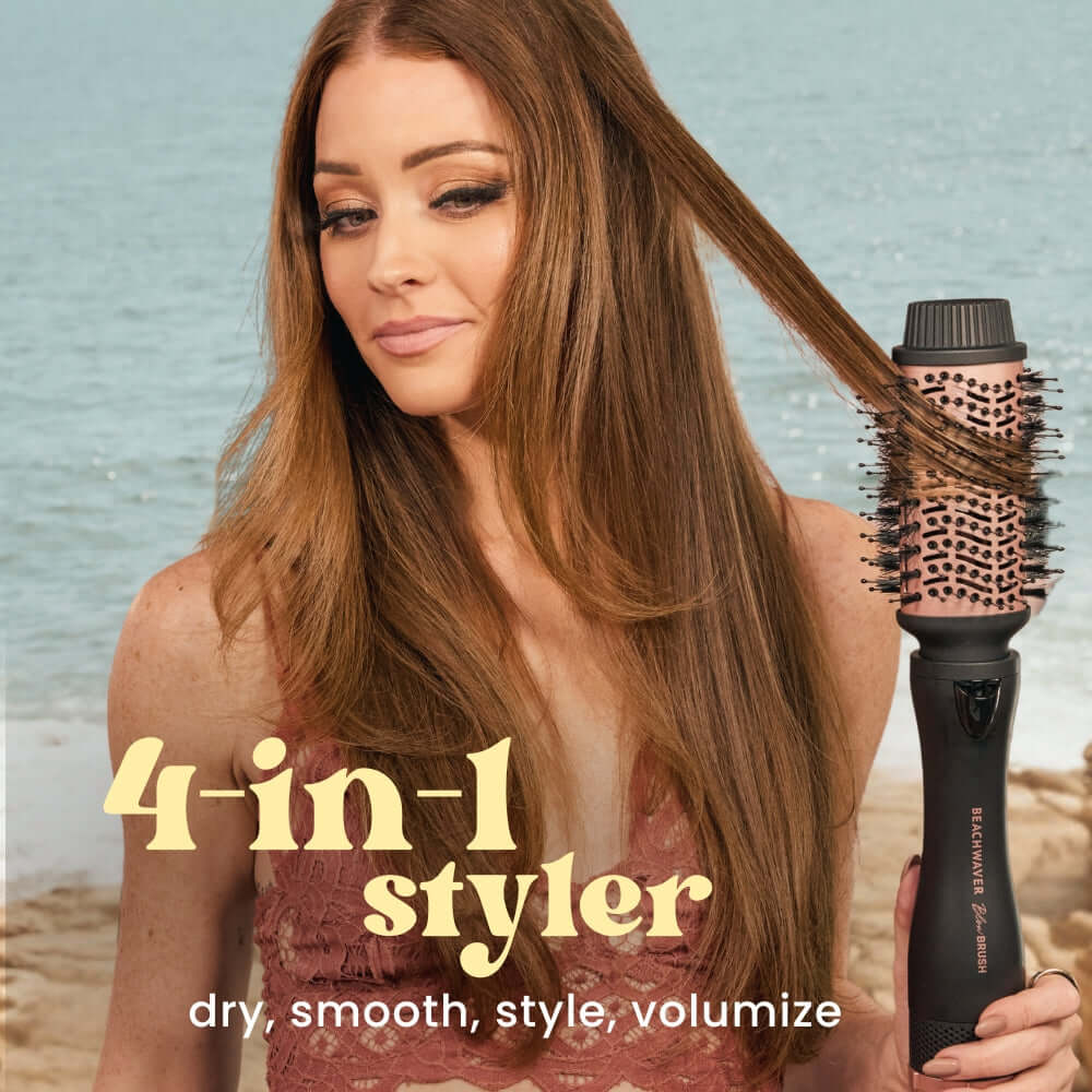 Cepillo de pelo iónico antifrizz Beachwaver, color oro rosa