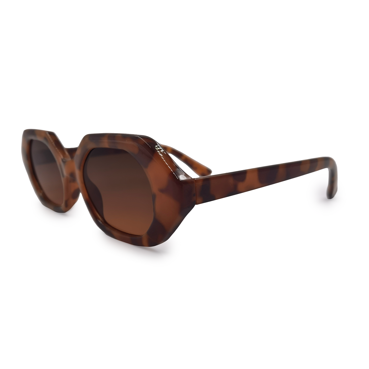 Came to Win Tortoise Geometric Unisex Sunglasses Bold Style