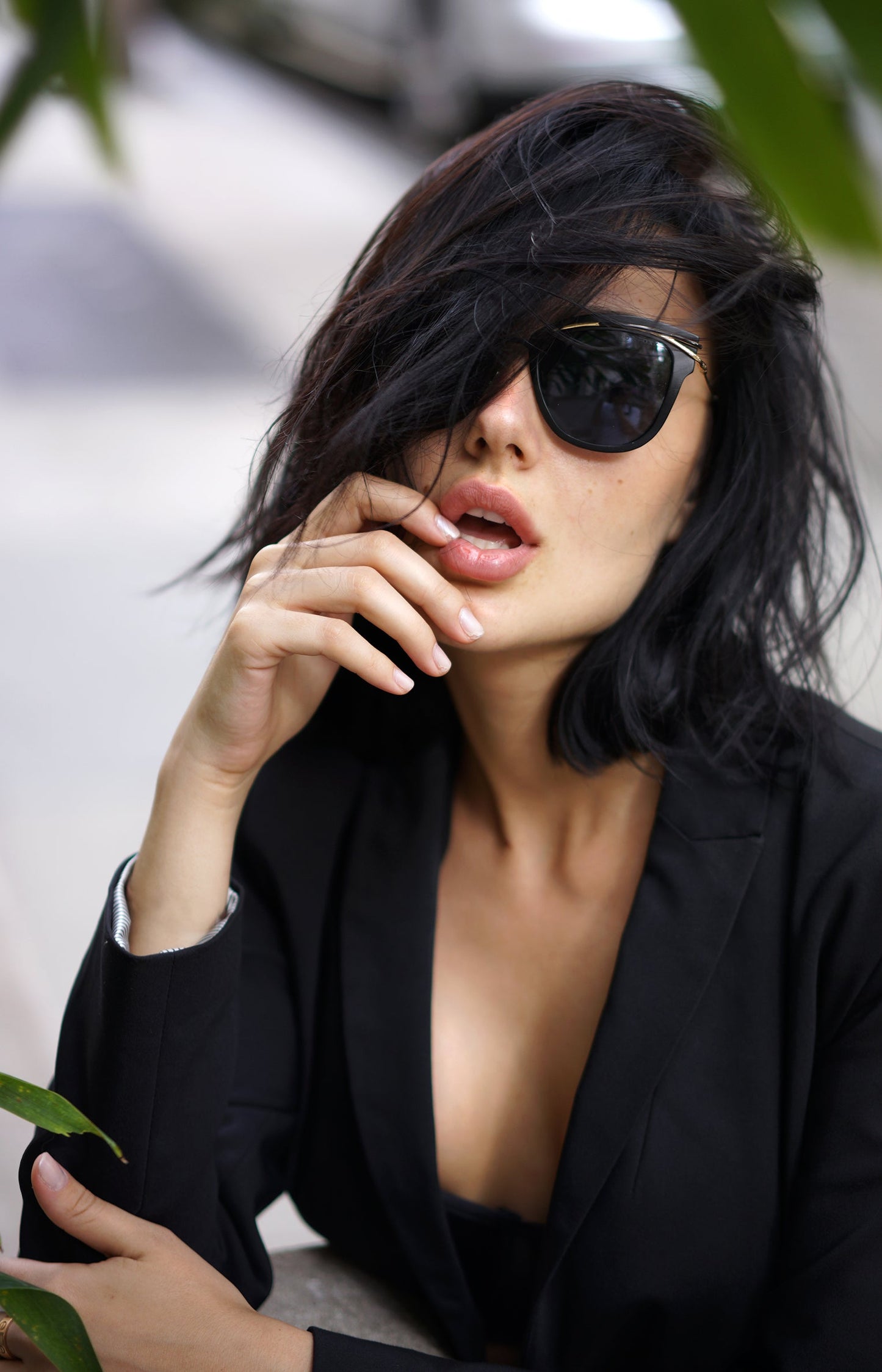 TopFoxx Candy Sunglasses Black Eyebrow Frame Smoke Lens