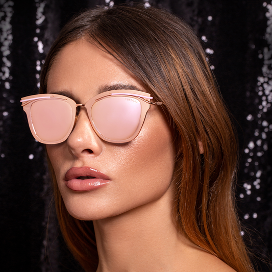 Candy Rose Gold Reflective Sunglasses For Women Celebrities