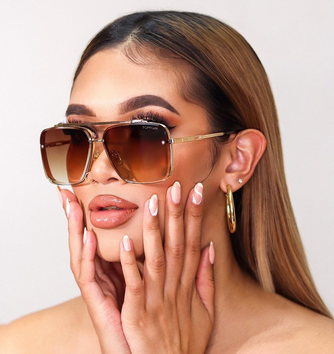 Bella Coffee Tangle Free Aviator Sunglasses Nose Pads