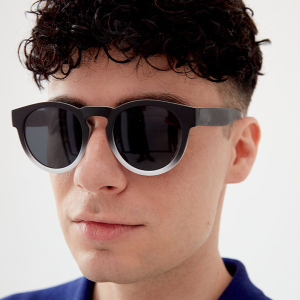 Chelsea Black And White Sunglasses With Gradient Lenses
