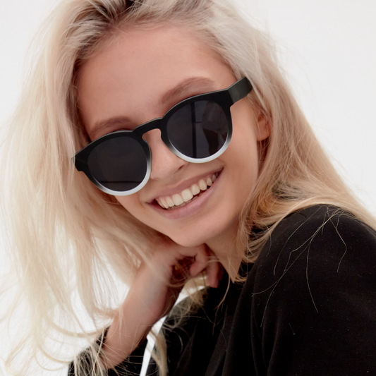 Chelsea Black And White Sunglasses With Gradient Lenses