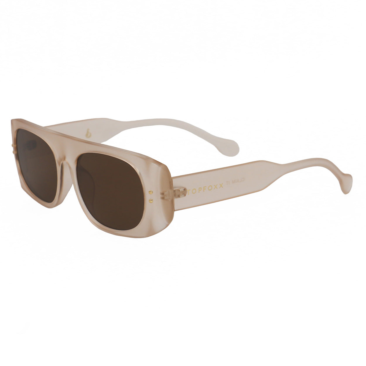Claim It Clear Brown Sunglasses Sleek Rectangular Frame