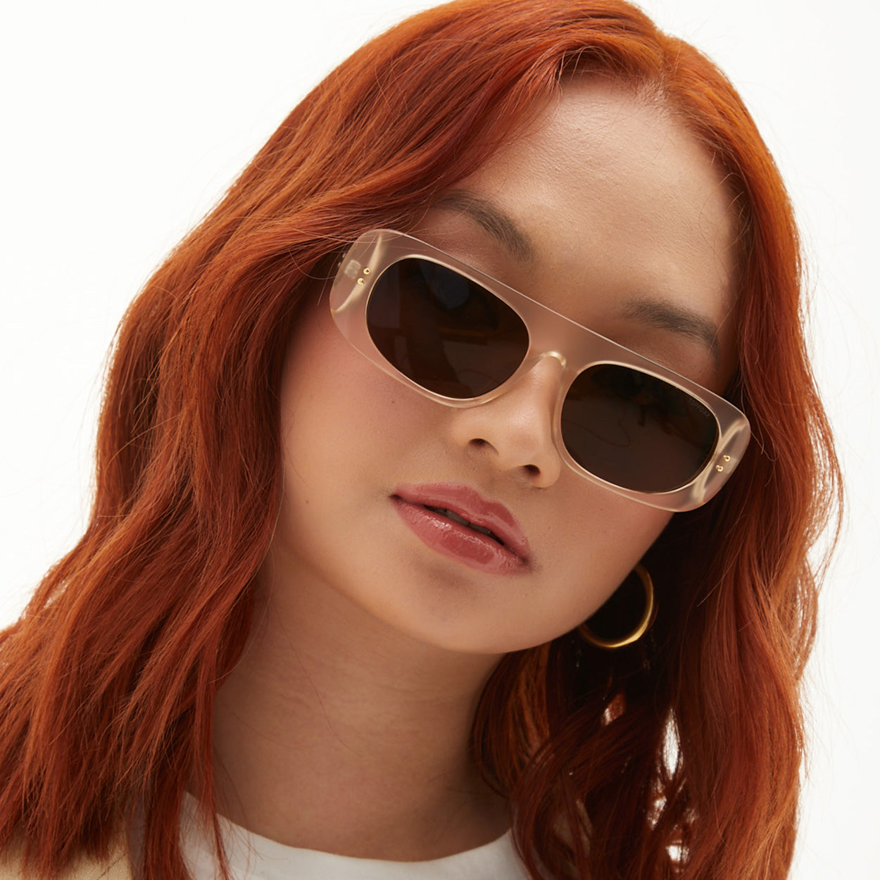 Claim It Clear Brown Sunglasses Sleek Rectangular Frame