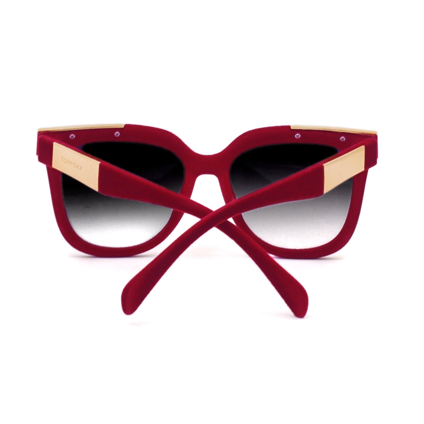 Coco Red Velvet Frame Black Lens Wayfarer Sunglasses